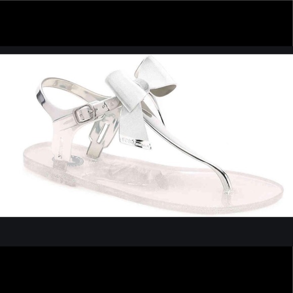 BCBGeneration | Shoes | Bcbg Bow Clearsilver Jelly Sandals 8m | Poshmark